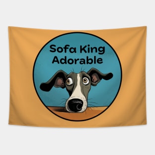 sofa king adorable dog Tapestry