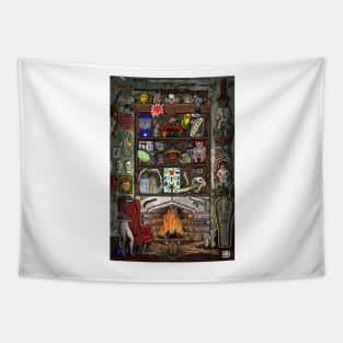 Creepy Cabinet of Curiosities Tapestry