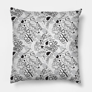 Leaf Doodle Seamless Surface Pattern Design Pillow