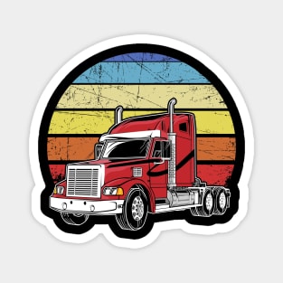 Retro Vintage Trucker Big Rig Semi-Trailer Truck Driver Magnet