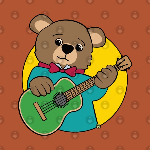 Bear Playing Guitar by Sue Cervenka