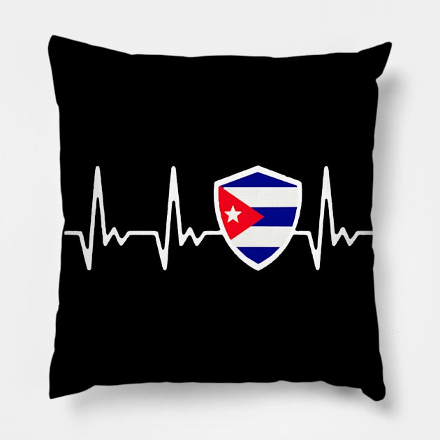 Cuba Heartbeat Proud Cuban Flag Pillow by dyazagita