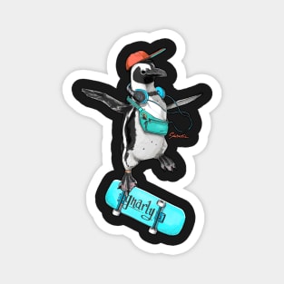 Gnarly Skater Penguin Magnet