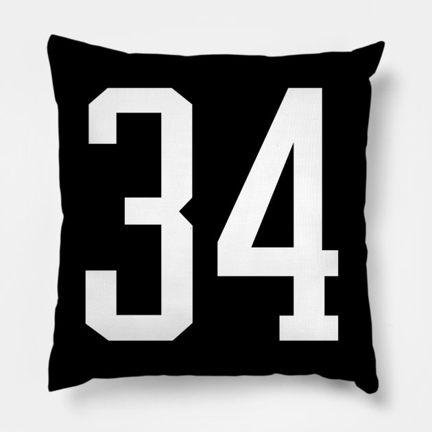 No 34 Front N Back Print Pillow by Buff Geeks Art