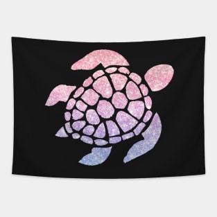 Pastel Pink Purple Ombre Faux Glitter Turtle Tapestry