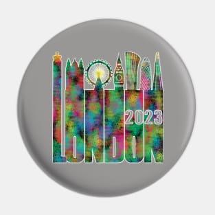 London Skyline 2023 - Neon Atomic Bubbles Pin