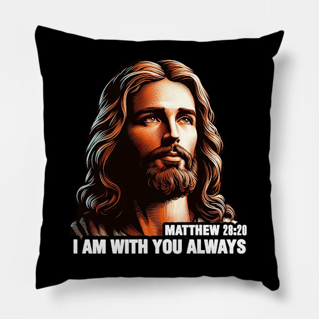 Matthew 28:20 I Am With You Always Pillow by Plushism