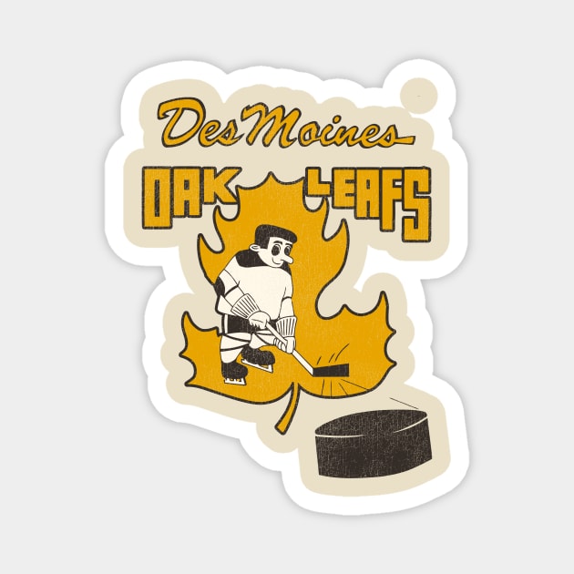 Defunct Des Moines Oak Leafs Hockey Team Magnet by Defunctland