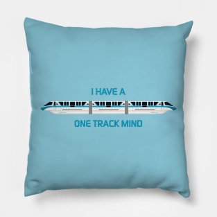 Teal One Track Mind Pillow