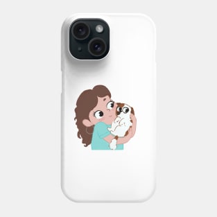 Girl with cocker spaniel Phone Case