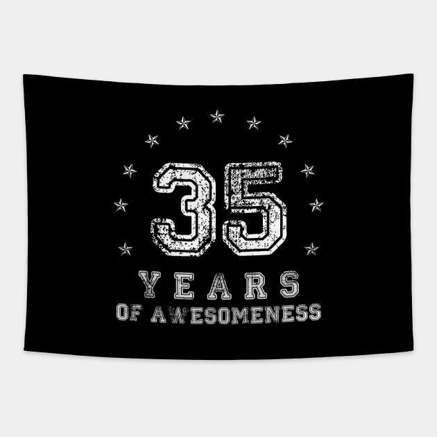 Vintage 35 years of awesomeness Tapestry by opippi