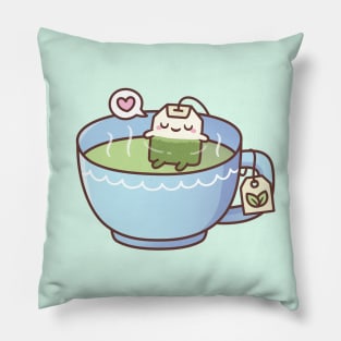 Cute Tea Bag Relaxing In A Tea Cup Pillow