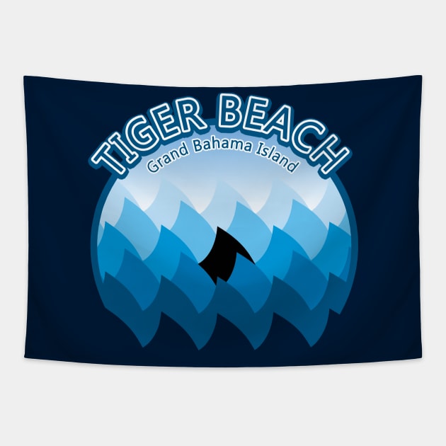 Tiger beach shark diving Tapestry by TMBTM