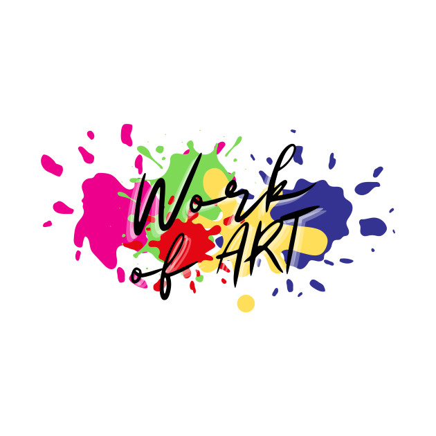 Work of art multi color paint splatter graffiti by MGuyerArt