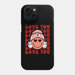 Groovy Face Love, Mom-my Funny Valentines Day Family Feb 14 Phone Case