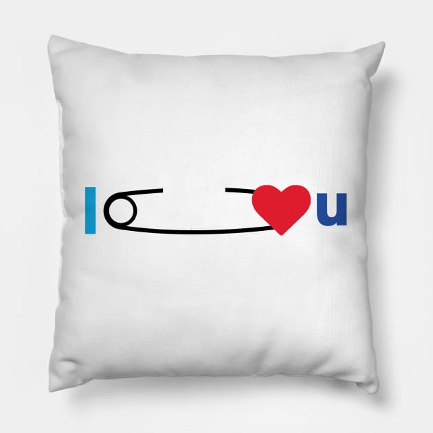 Safety Pin Unity Pillow by Squidoink