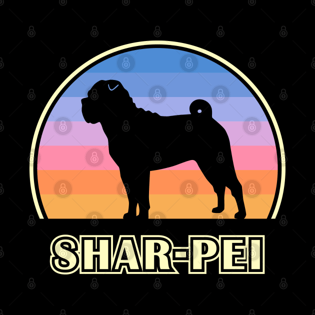 Chinese Shar-Pei Vintage Sunset Dog by millersye