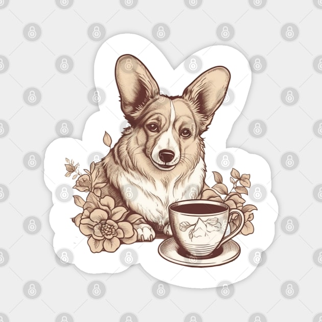 Sweet Corgi Mornings - Delightful Dog Design to Start Your Day Magnet by SzlagRPG