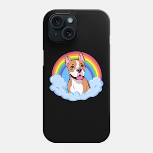 Cute American Staffordshire Terrier Amstaff Rainbow Cloud Phone Case