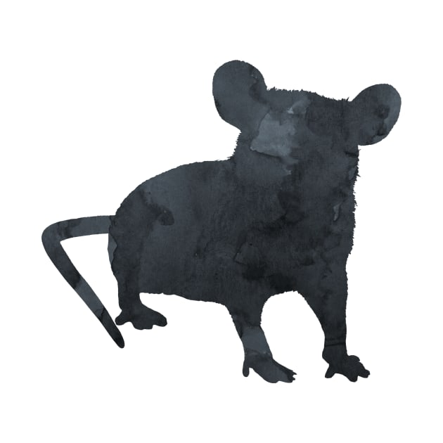 Rat Minimalist Silhouette Art by BittenByErmines