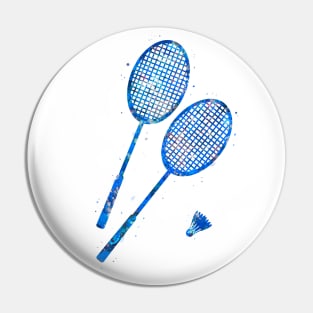 Badminton racket blue Pin