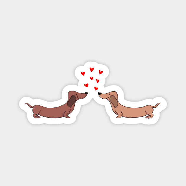 Sausage Dog Love Magnet by Illustrationsbysteph