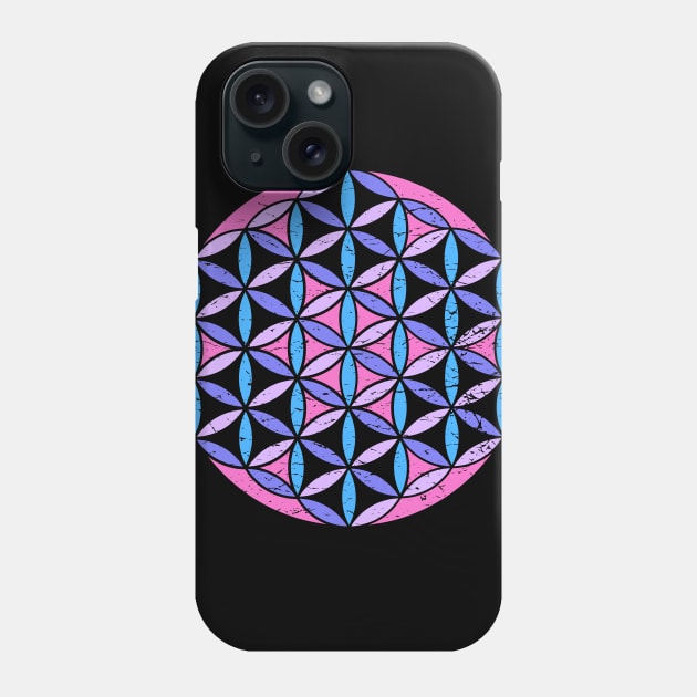 Sacred Geometry Flower of Life in a Psychedelic colors Phone Case by tatadonets