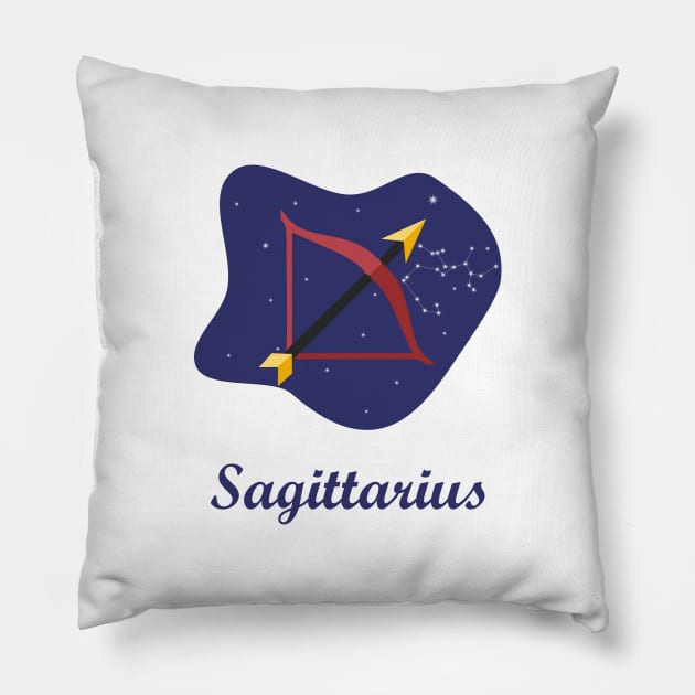 Sagittarius Zodiac Sign Constellation Sky Pillow by zadaID