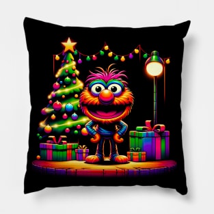 Vintage Comic-Book Muppet Christmas Tee: 1980's Retro Style Holiday Shirt Pillow