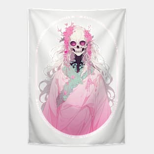 Kawaii Blossom Skeleton Tapestry