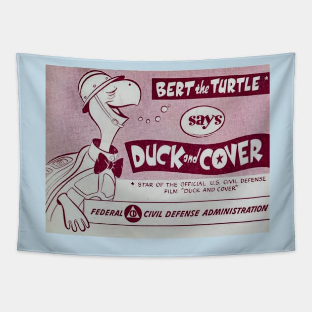 Duck and Cover Tapestry by thadz