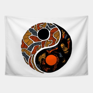 Orangrey Abstract Yin Yang Tapestry