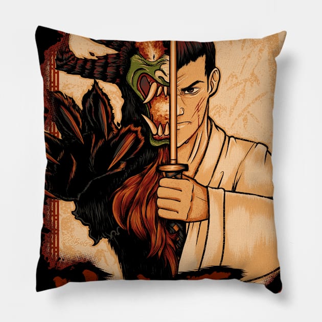 Samurai X Aku Pillow by RedBug01