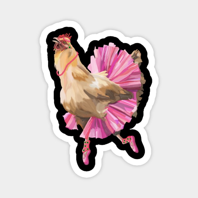 Fashionable 80's Chicken Magnet by Art by Deborah Camp