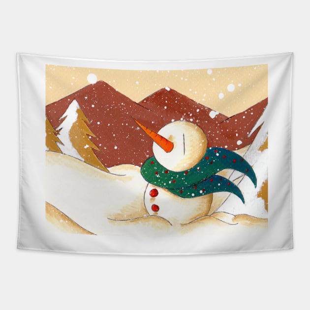 Snow by the Mountains Tapestry by KristenOKeefeArt