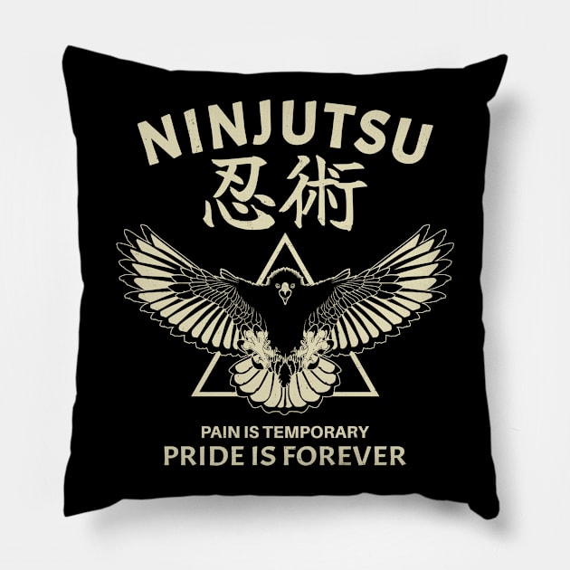 Ninjutsu Eagle Pillow by NicGrayTees