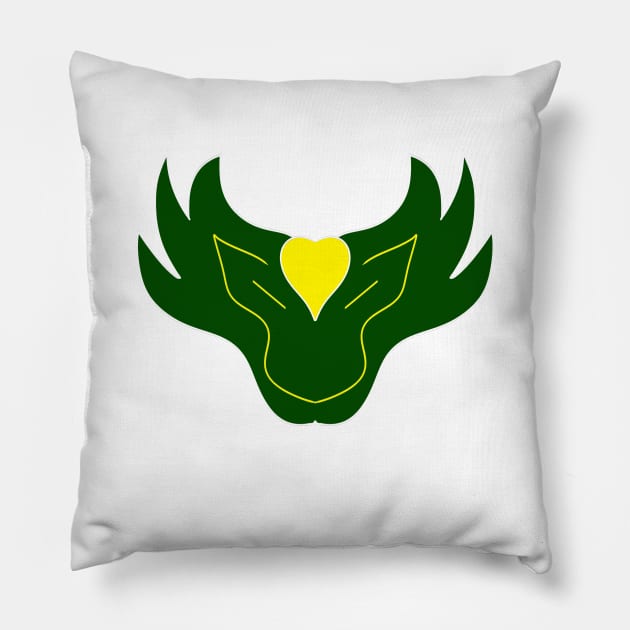 GREEN LION. SAMER BRASIL Pillow by Samer Brasil