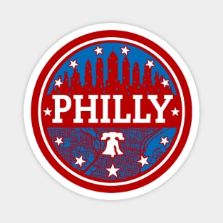 Red White and Blue Philly Fan Philadelphia Skyline Liberty Bell Magnet