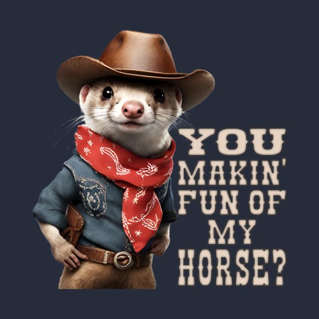 Funny animal weasel cowboy horse western American west by BigMRanch