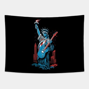 Patriotic USA 4th of July Guitarist Concert Festival Guitar Tapestry