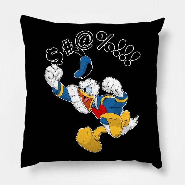 Donald Duck $#@% covid!!!! Pillow by Tabryant