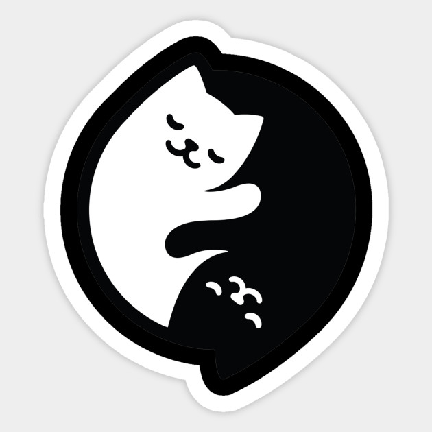 Yin Yang Cat T Shirt Love Cats Shirts Th Yin Yang Cats Sticker