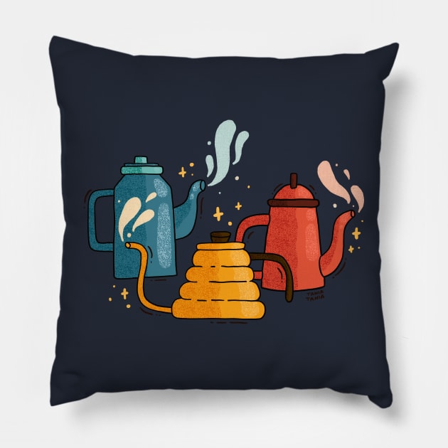 Coffee Pots Pillow by Tania Tania