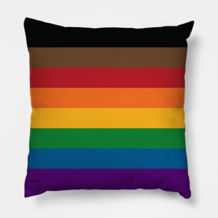 Seamless Repeating Inclusive Rainbow Pride Flag Pattern Pillow