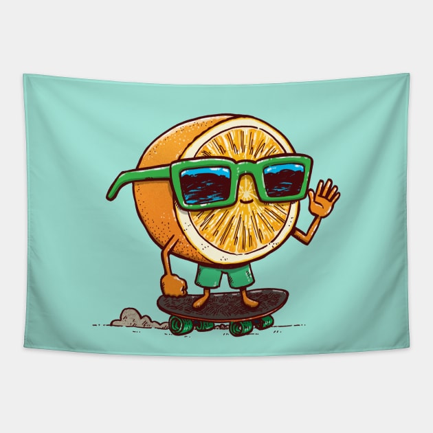 The Orange Skater Tapestry by nickv47