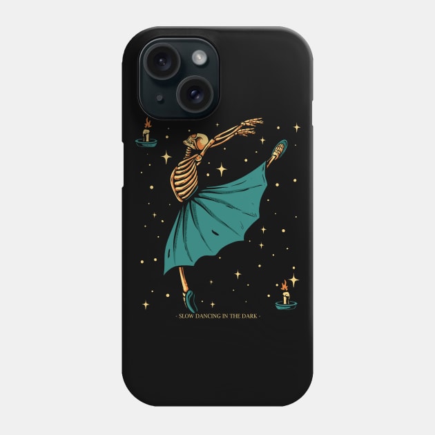 Skull Skeleton Ballet Dancing Ballerina Skeleton Dancing Phone Case by anubis1986