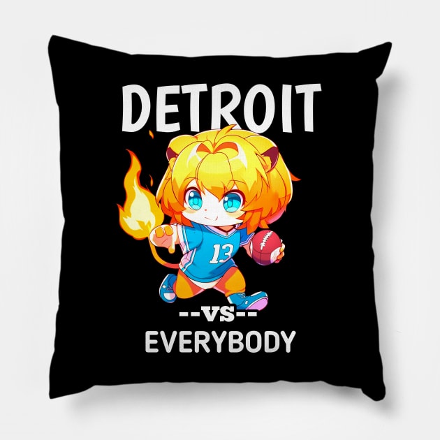 Detroit vs Everybody Pillow by MaystarUniverse