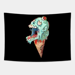 Melting Undead Ice Cream Skull Tapestry