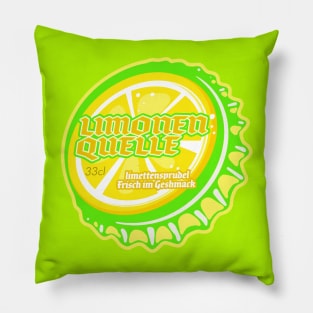 Retro Vintage Limonen Quelle Lemon Soda Bottlecap Pillow