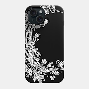Striped Floral Moon Phone Case